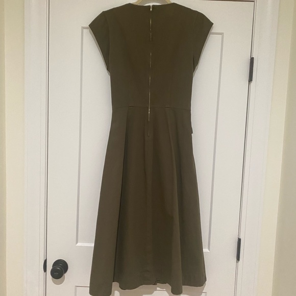 SEA Adalene Tie-waist Cotton-twill Dress in “Army” - Picture 6 of 9